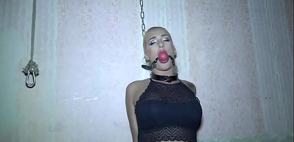  Unknown babe rope tied gagged and vibed to orgasm